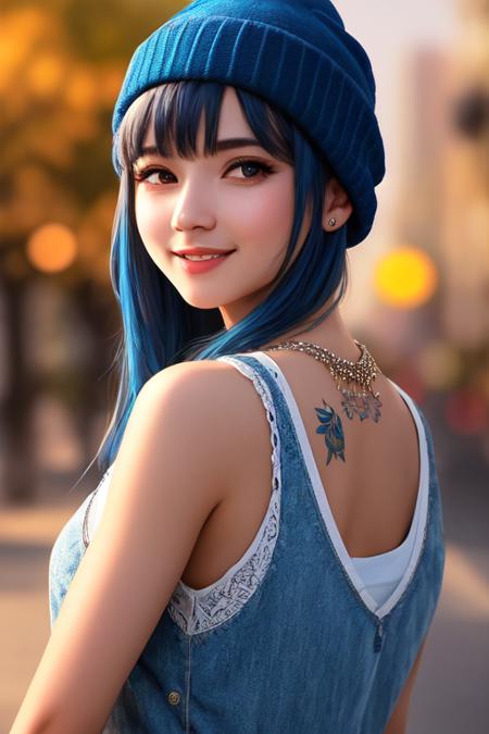 00326-178647010-masterpiece, best quality, high quality,extremely detailed CG unity 8k wallpaper, 1girl, solo, blue hair, tattoo, short hair, be.png